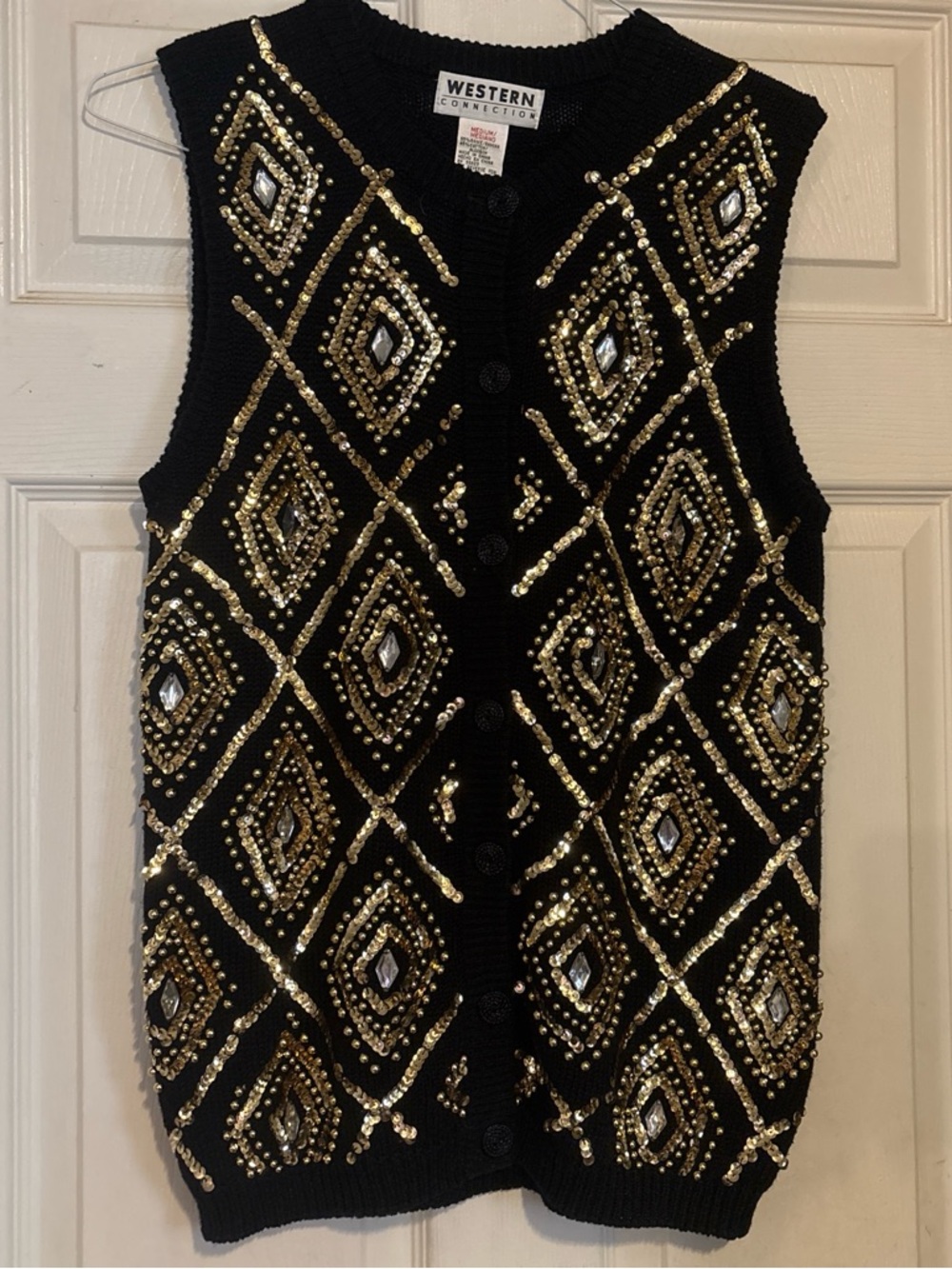 Western Connection Black Sequin Embellished Cardigan